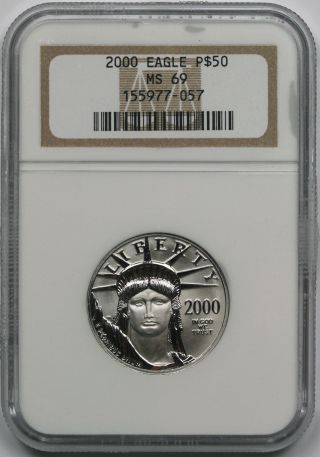 2000 Statue Of Liberty Half - Ounce Platinum American Eagle $50 Ms 69 Ngc photo
