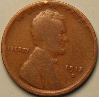 1915 D Lincoln Wheat Penny,  Cent,  Ab - 308 photo