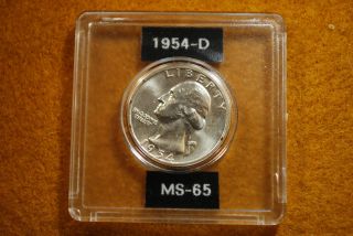 1954 - D Washington Silver Quarter - Unc - photo
