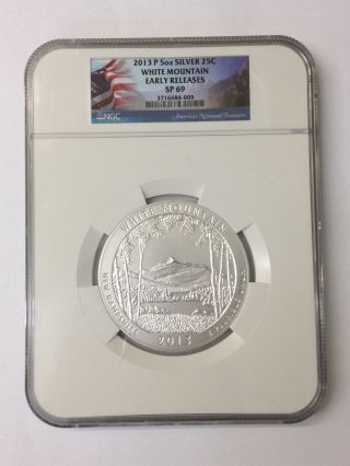 2013 P White Mountain 5oz Silver America The Early Releases Ngc Sp 69 photo