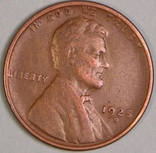 1925 D Lincoln Wheat Penny,  Jd 427 photo
