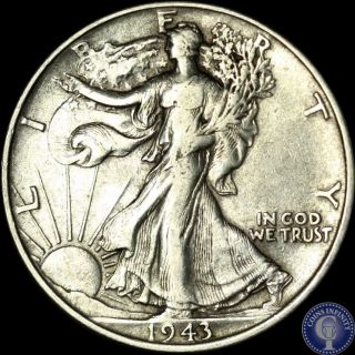 1943 P Silver Walking Liberty Half Dollar 519 photo