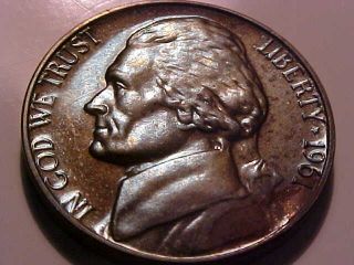 1961 Jefferson 5c Nickel Gem Proof Very Coin W/ Toning Je03 photo