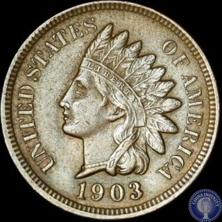 1903 About Uncirculated++ Indian Head Cent Penny 530 photo