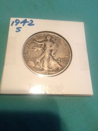 1942 S Walking Liberty Half Dollar 90% Silver + 1927p Buffalo Nickel photo