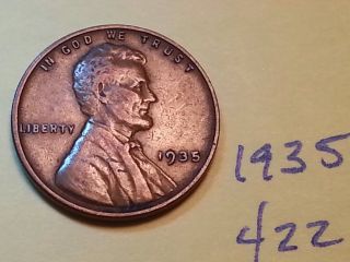 1935 Lincoln Cent Fine Detail Great Coin (422) Wheat Back Penny photo