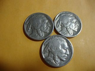 3 Full Dated Buffalo Nickel 1937 - D 1937 1934 photo
