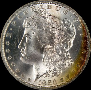 1883 - O $1 Morgan Silver Dollar Ngc Ms64 Toned Oh photo