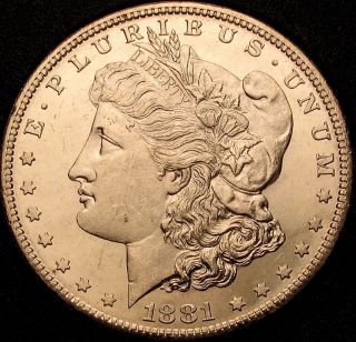 1881 S Morgan Silver Dollar Rare Very High Choice Pristine Coin Gorgeous Reverse photo