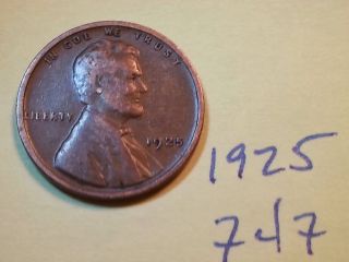 1925 Lincoln Cent Fine Detail Great Coin (747) Wheat Back Penny photo