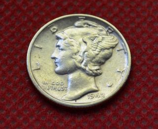 1942 Mercury Dime Almost Uncirculated Brilliant 10c Coin photo