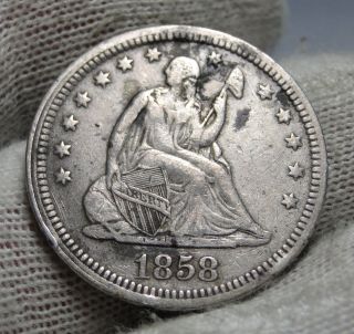 1858 Seated Liberty Quarter - Coin (2204) photo