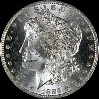 1884 - O $1 Morgan Silver Dollar Choice Bu/unc Ms+++++ photo