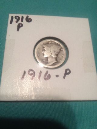 1916 P Mercury Dime 90% Silver photo