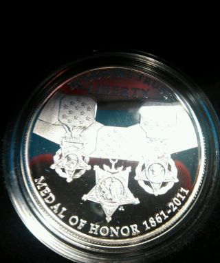 2011 P Medal Of Honor Proof Commemorative 90% Silver Dollar Us Coin photo