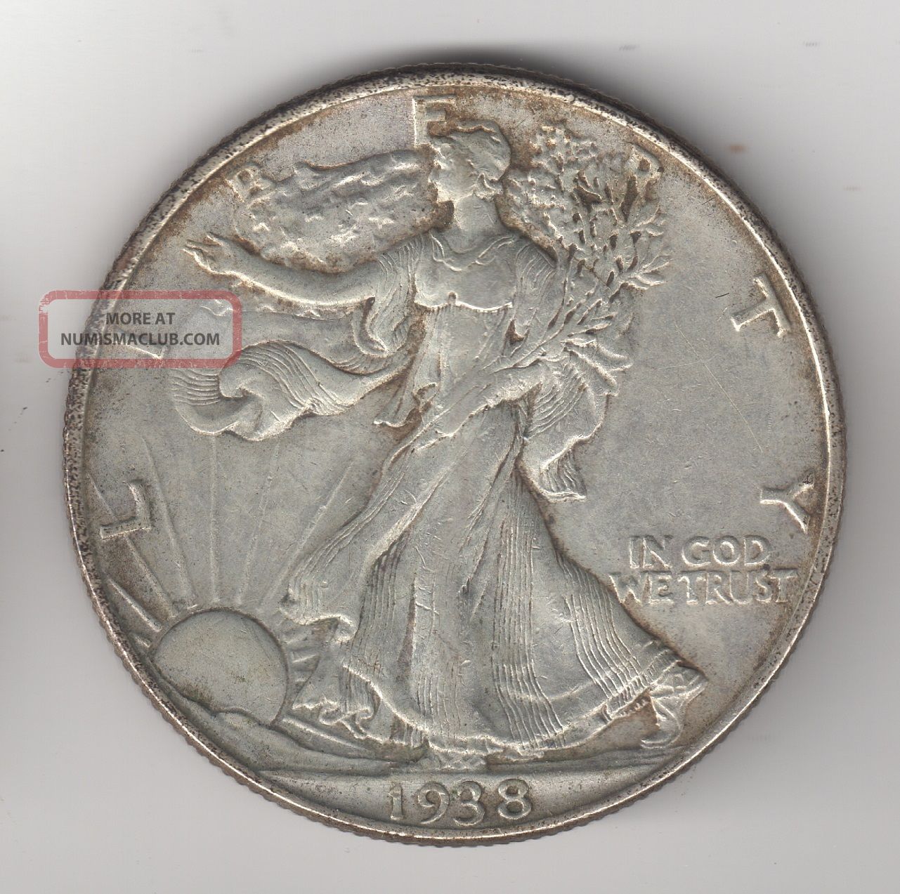 1938 50c Walking Liberty Silver Half Dollar