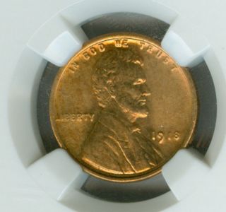 1918 Lincoln Cent Ngc Ms - 64 Plus Rd. photo