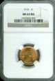 1918 Lincoln Cent Ngc Ms - 64 Plus Rd. Small Cents photo 1