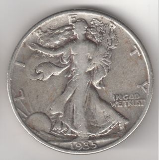 1935 - D 50c Walking Liberty Silver Half Dollar photo
