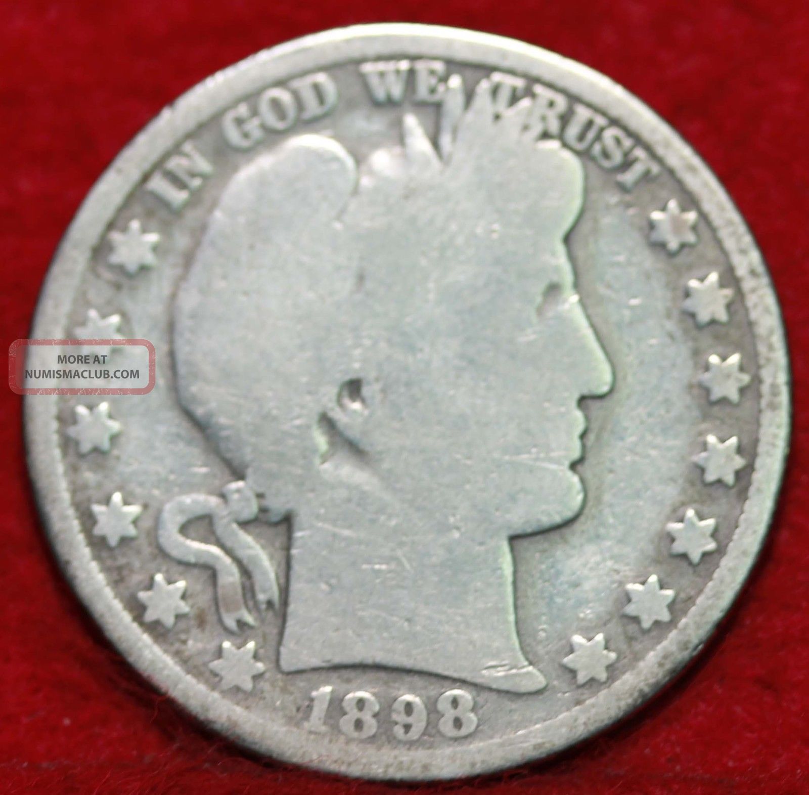 1898 - O Silver Barber Half Dollar