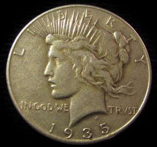 1935 Peace Dollar…appealing Album Coin…nr photo