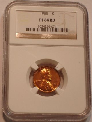 1955 Lincoln Cent; Ngc Pf 64 Red; Very Choice Proof photo