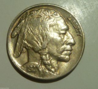 Buffalo Nickel 1927 Ch.  Unc.  Detail photo