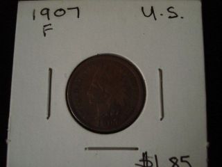 Indian Head Penny 1907 Very Fine photo
