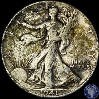 1941 P Detail Silver Walking Liberty Half Dollar 544 photo
