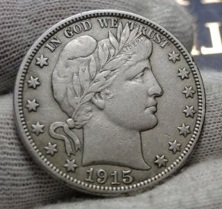 1915s Barber Half Dollar.  Coin Only 1,  604,  000 Minted (1581) photo