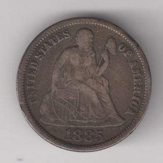 1885 10c Liberty Seated Silver Dime photo