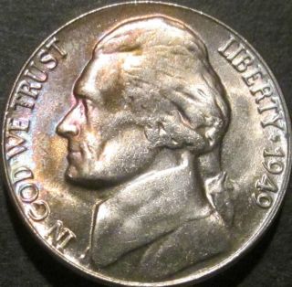1949 - D Jefferson Nickel Gem Bu Uncirculated photo