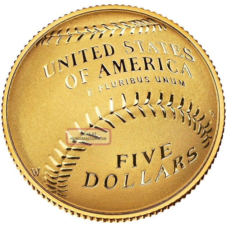 2014 National Baseball Hall Of Fame Hof Proof 5 Gold Coin W/ Box