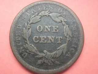 1840 Braided Hair Large Cent Penny - Small Date - Vf Details photo