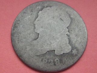 1828 Capped Bust Silver Dime - Small Date - Rare Key Date photo