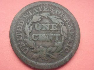1854 Braided Hair Large Cent Penny - Fine Details photo