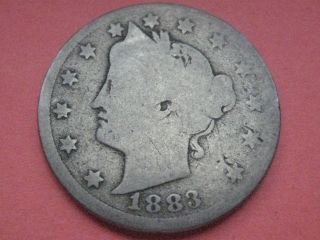 1883 Liberty Head V Nickel - With Cents - Good,  Scarce Type photo