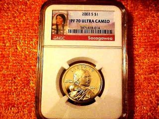 2002 S $1 Ngc Sacagawea Pf 70 Ultra Cameo - Sacagawea Dollar photo