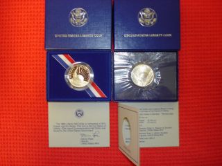 1986 Liberty Halfs,  Proof And Uncirculated S And D Mark photo
