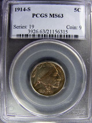 Buffalo Nickel 1914 - S Pcgs Ms63 Luster And Toning+eye Appeal photo