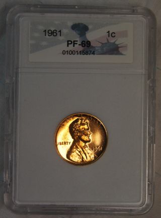 1961 - 1 One Cent - Deep Cameo Proof Lincoln Cent Ccg Slabbed Gem Pf+++ photo