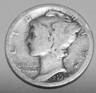 1923 Mercury Dime - 90% Silver - Business Circulated - Philadelphia photo