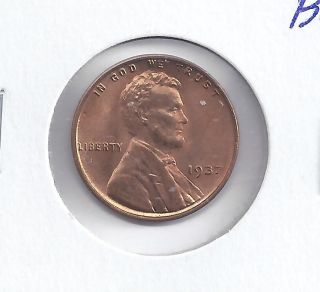 1937 Gem Brilliant Uncirculated Red Luster Lincoln Wheat Cent photo
