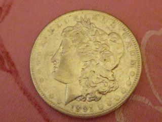 C115 1891 P Morgan Silver Dollar Coin Collectible Money photo