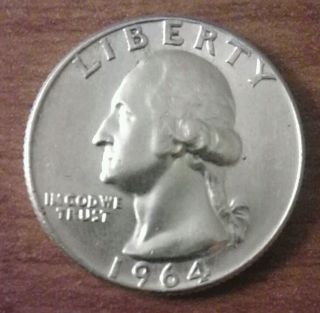 1964 - D 25c Washington Quarter Dollar 90% Silver U.  S.  Coin photo