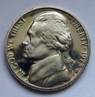 L40 1973 1973 - S 5c Ca (proof) Jefferson Nickel 5 Cents Deep Cameo? photo