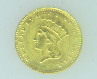 1887 - One Dollar Gold $1 Indian Head Princess Great Luster Gd8701 photo
