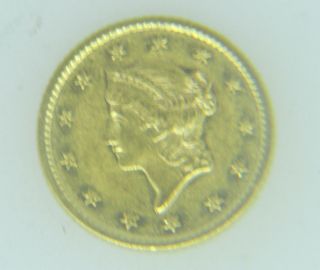 1853 - One Dollar Gold $1 Gold Liberty Head Great Detail Gd5302 photo