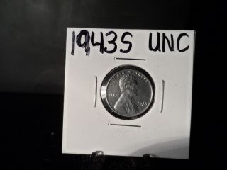 Lincoln Wheat Penny In Unc.  Grade,  1943s photo