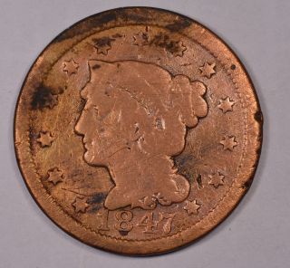 1847 Braided Hair Large Cent photo